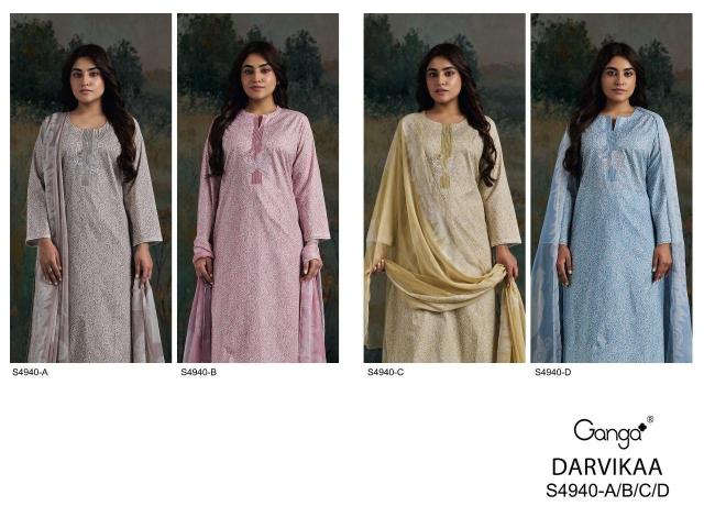 Ganga darvikaa 4940 cotton dress material wholesaler